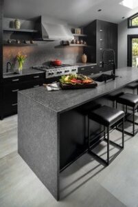 dark grey renovated kitchen