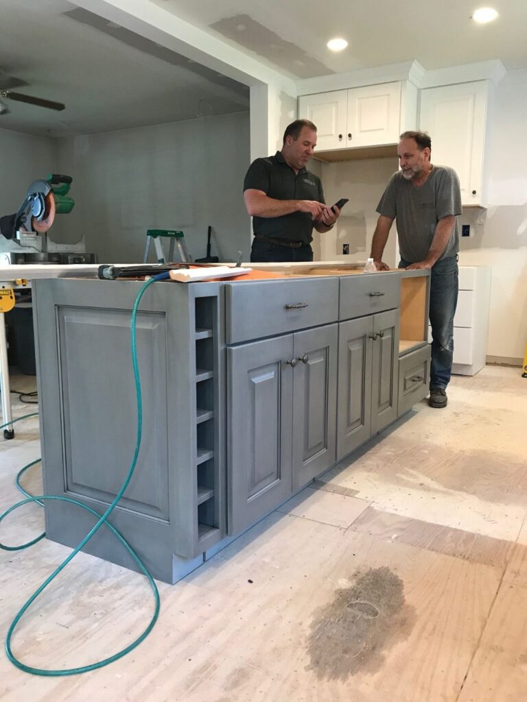 Custom kitchen island installation in Langhorne PA