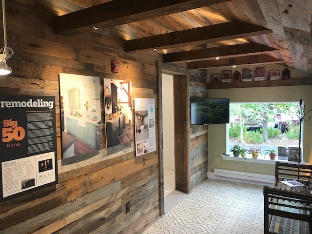 Lobby inside the Let’s Face It kitchens office and showroom