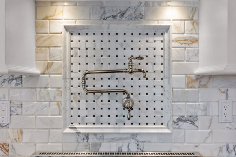Marble tile backsplash in Newtown PA