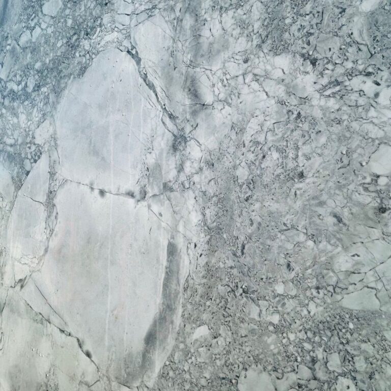 Close-up of Super White marble countertop slab