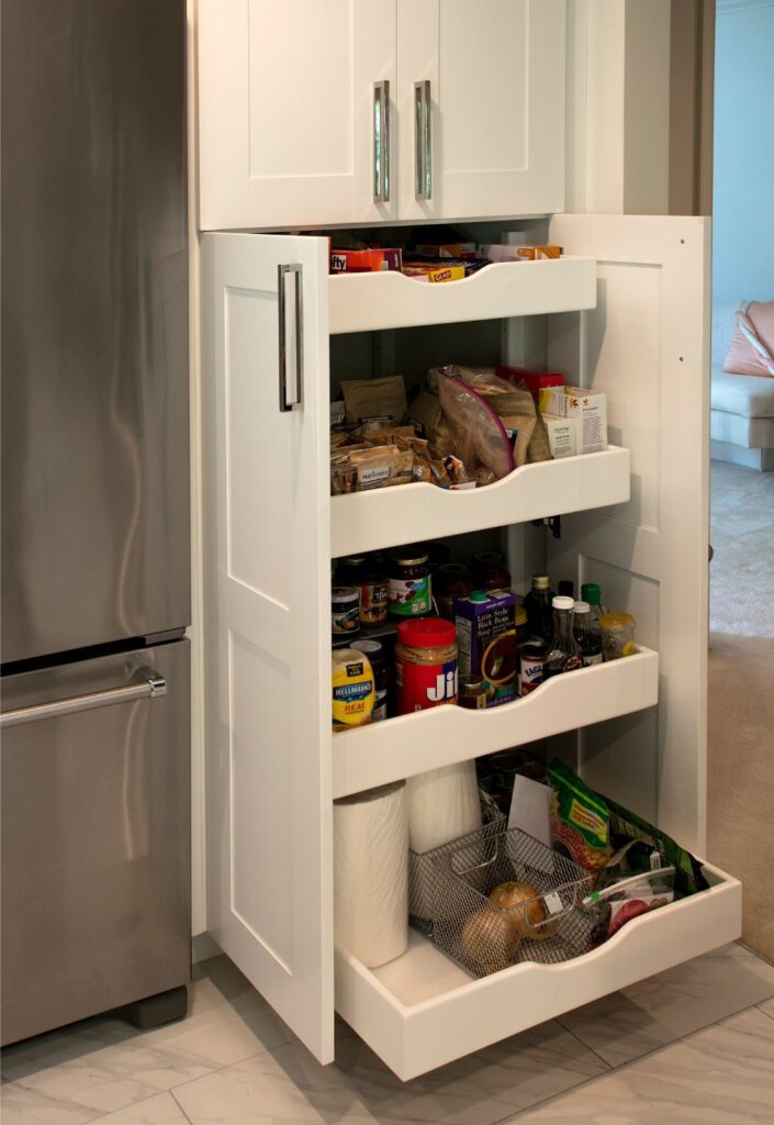 Pantry pull-out cabinet with built-in kitchen storage
